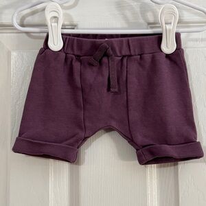 Kate Quinn Baby Unisex Purple Shorts with Elastic Waistband 100% Organic Cotton